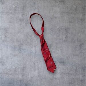Red Circle Pattern Silk Tie
